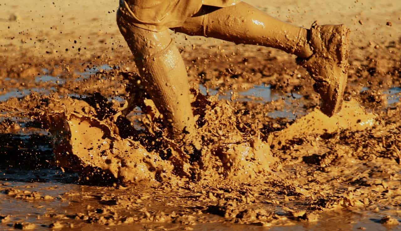 running in mud
